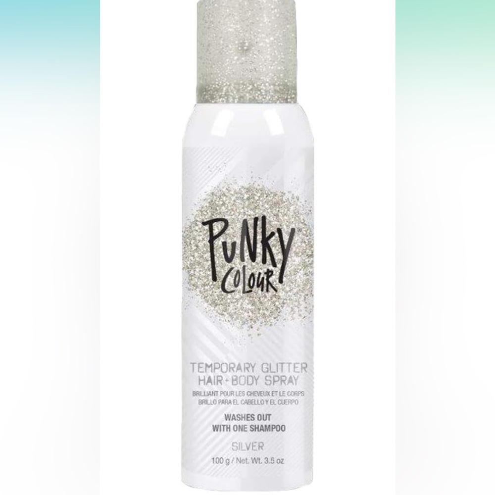 Punky Colour Temporary Glitter Hair and Body Spray Silver 3.5oz BNWT